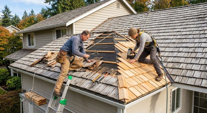 Cedar Shake Roof Repair in Woodford, VA