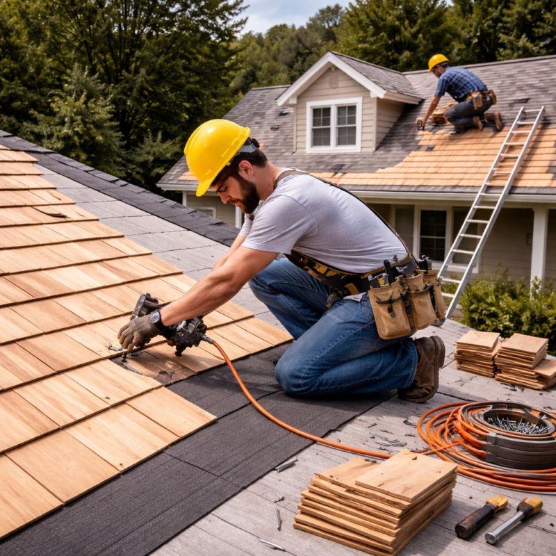 Natural Wood Roof Installation in Caroline County, VA